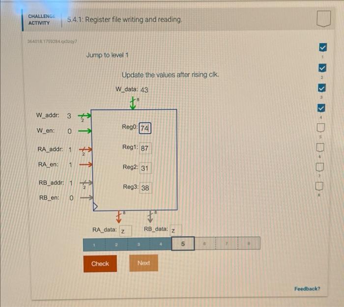 Solved CHALLENGE ACTIVITY 5.4.1: Register file writing and | Chegg.com