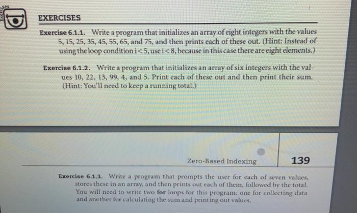 Solved EXERCISES Exercise 6.1.1. Write a program that | Chegg.com