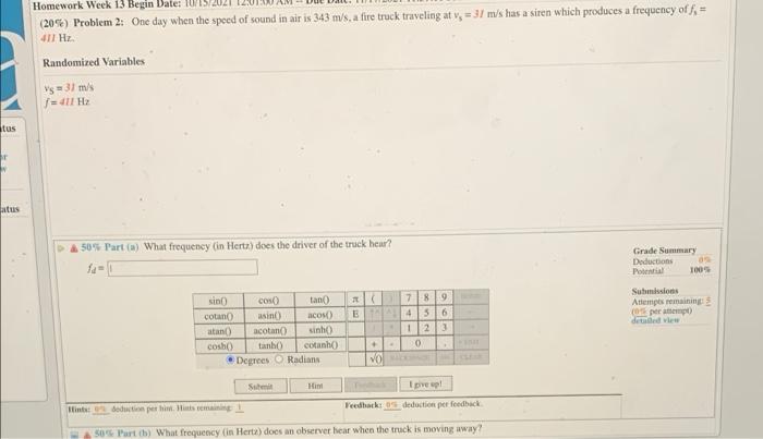 Solved Homework Week 13 Begin Date: (20%) Problem 2: One day | Chegg.com