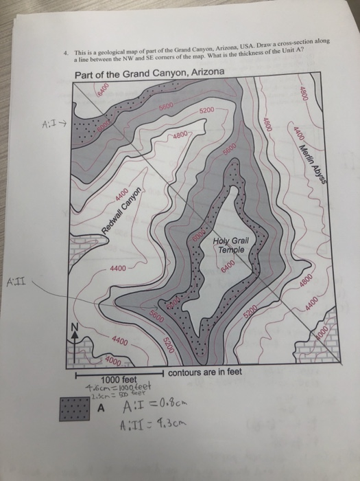 Solved 4. This is a geological map of part of the Grand | Chegg.com