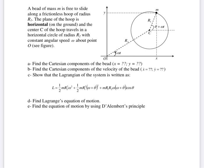 Solved M A Bead Of Mass M Is Free To Slide Along A | Chegg.com