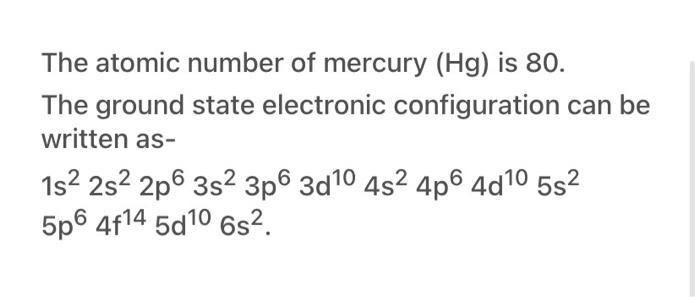 mercury electron configuration