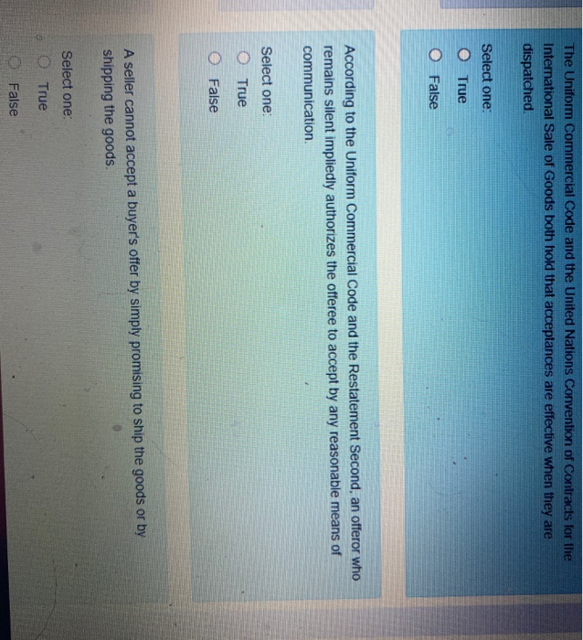Solved The Uniform Commercial Code And The United Nations | Chegg.com
