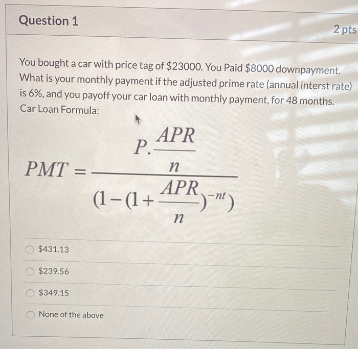 you bought a car question tag