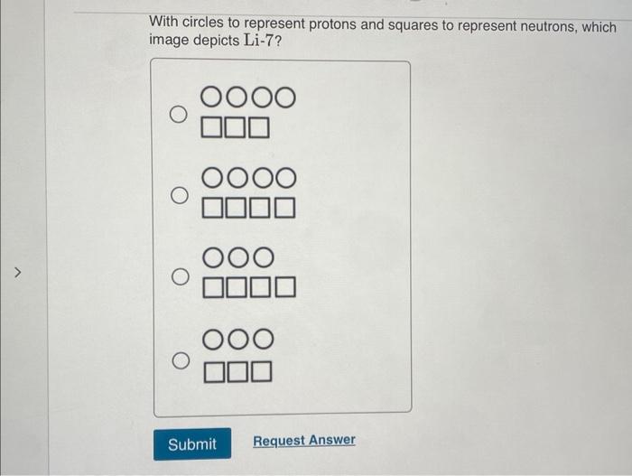 Solved With circles to represent protons and squares to | Chegg.com