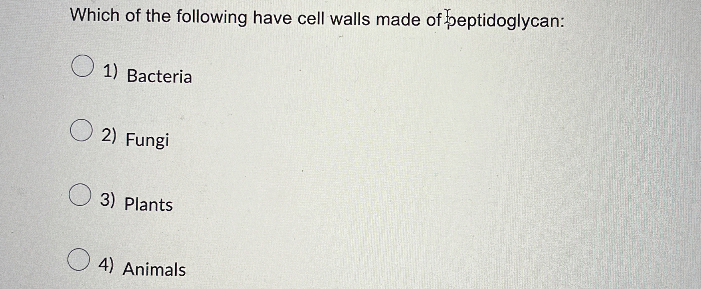 Solved Which of the following have cell walls made of
