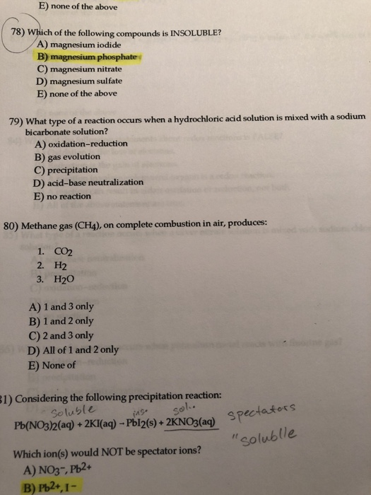 Solved 78 How Do You Know If It Is Soluble Or Insoluble Chegg Com