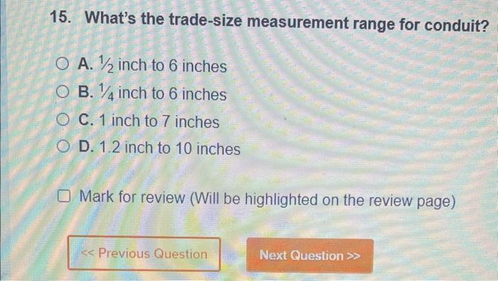 Solved 15. What's the trade-size measurement range for | Chegg.com