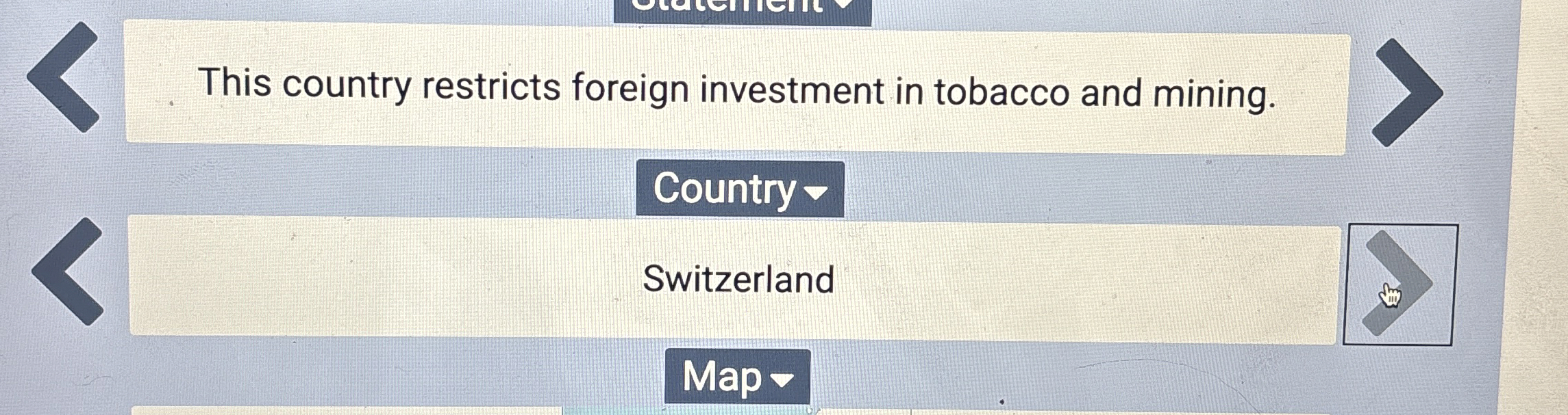 Solved This country restricts foreign investment in tobacco | Chegg.com