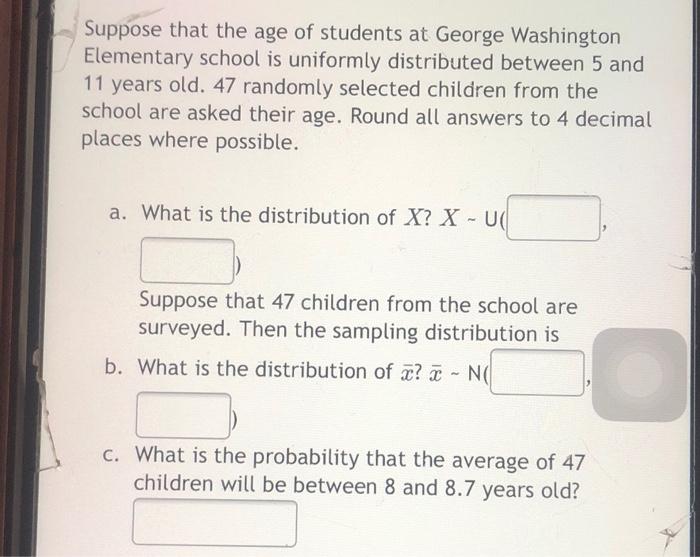 Solved Suppose that the age of students at George Washington | Chegg.com