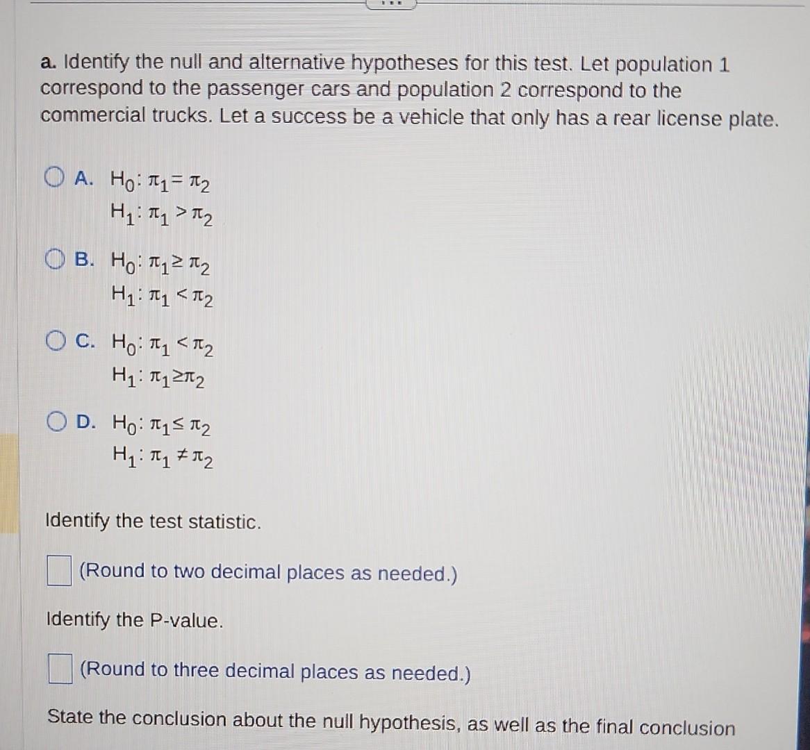 test of hypothesis questions and answers