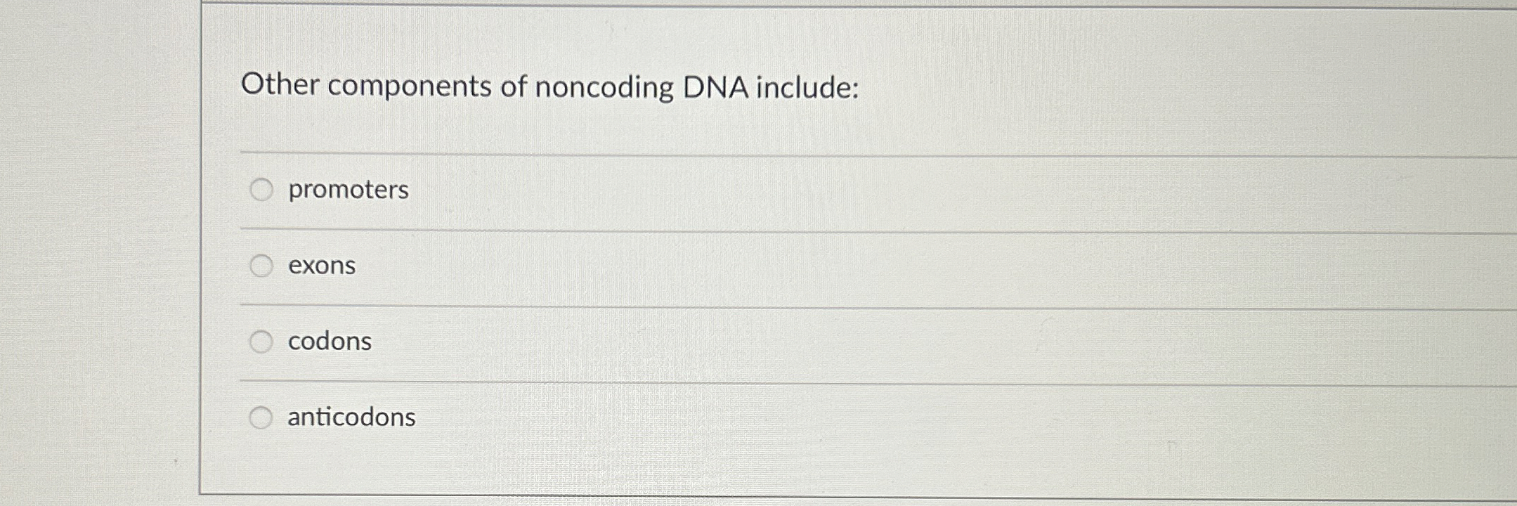 Solved Other components of noncoding DNA | Chegg.com