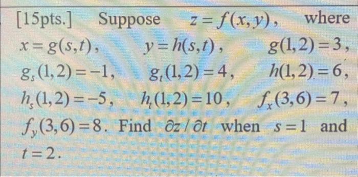 Solved [15pts.] X = G(s, T), G, (1,2)=-1, H, (1,2)=-5, | Chegg.com