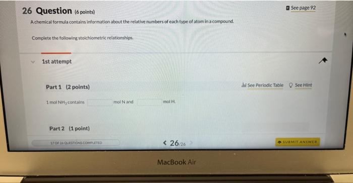 Solved Question ( 6 points) A chemical formula contains | Chegg.com