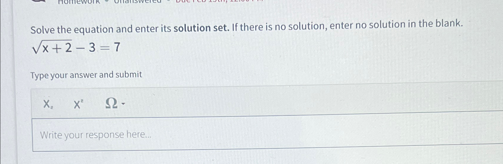 Solved Solve the equation and enter its solution set. If | Chegg.com