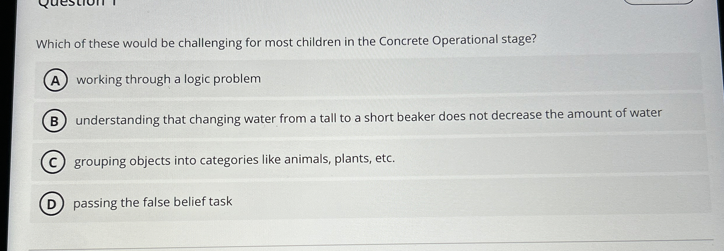 Solved Which of these would be challenging for most children