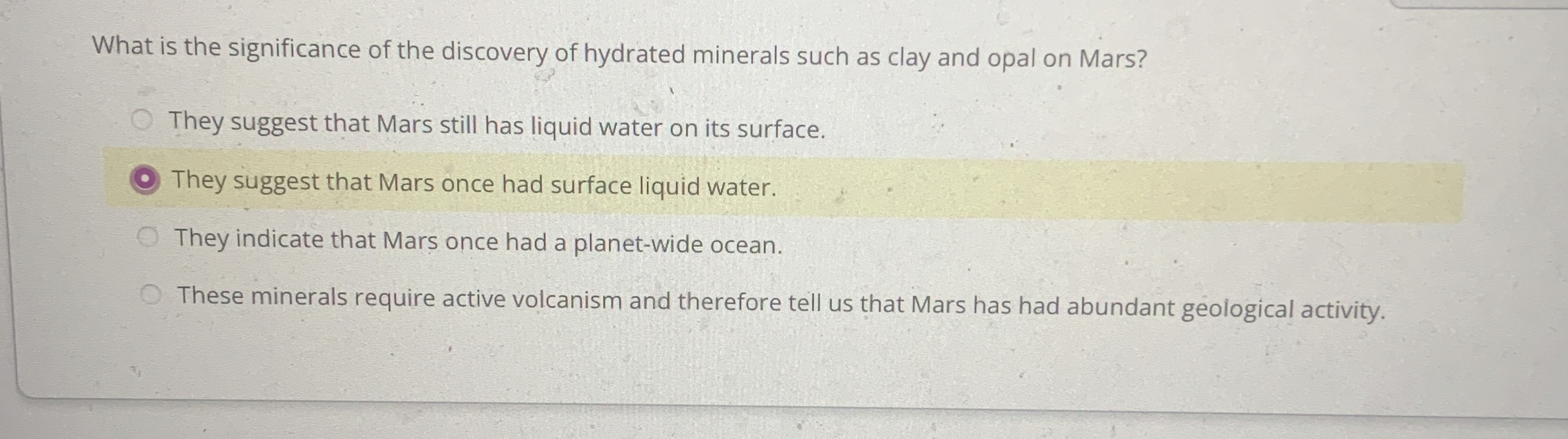 Solved What is the significance of the discovery of hydrated