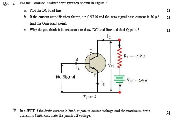 Solved Q5.1) [2] For the Common Emitter configuration shown | Chegg.com