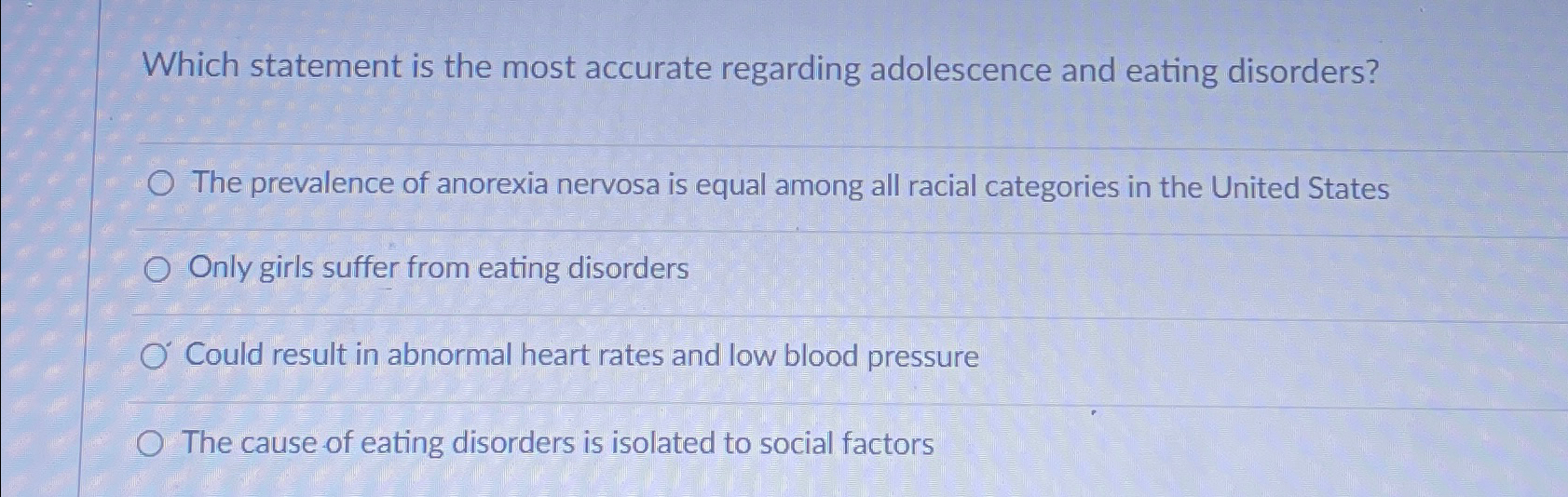 Solved Which Statement Is The Most Accurate Regarding | Chegg.com