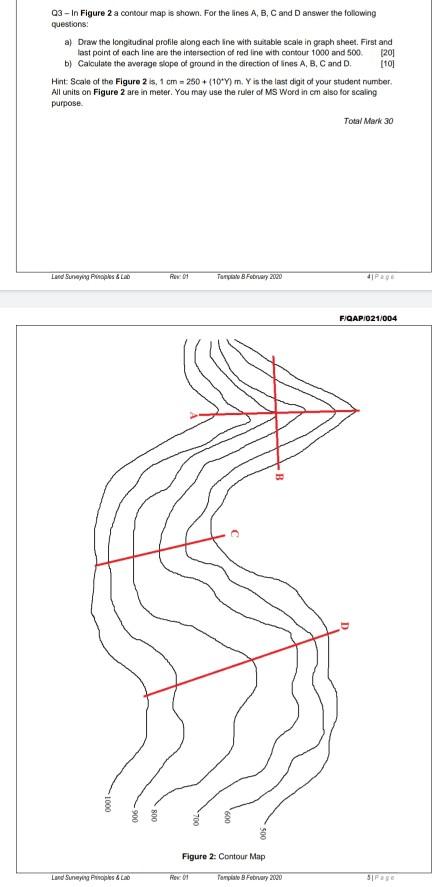 03 - In Figure 2 a contour map is shown. For the | Chegg.com