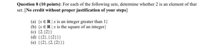 Solved Question 8 (10 points): For each of the following | Chegg.com