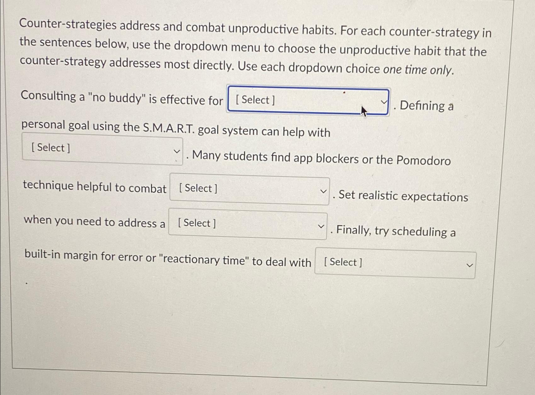 Solved Counterstrategies address and combat unproductive