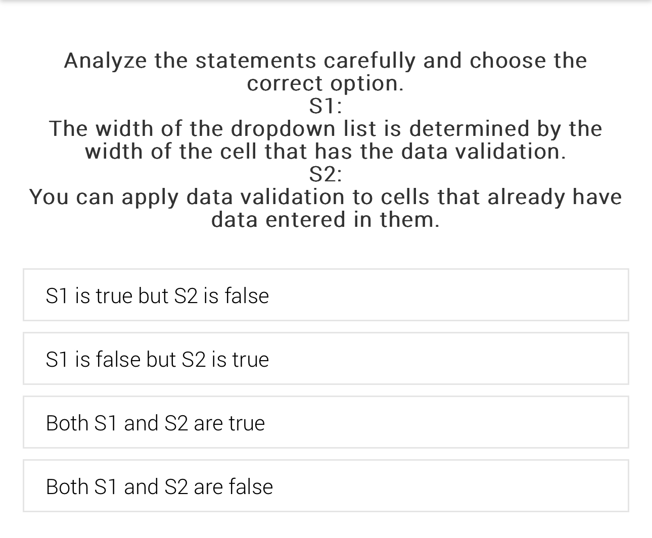 Solved Analyze the statements carefully and choose the | Chegg.com