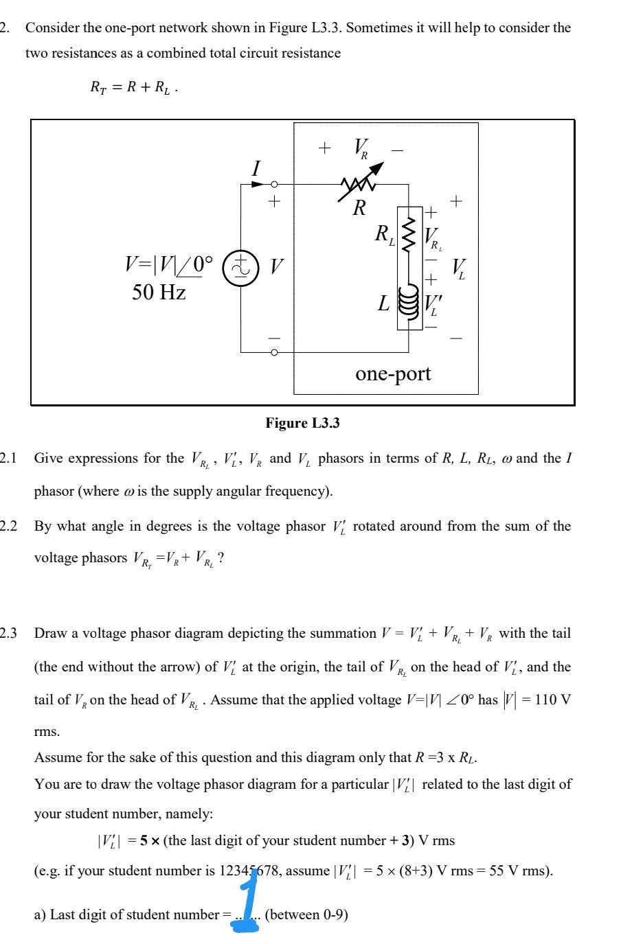 Solved 2. Consider the one-port network shown in Figure | Chegg.com