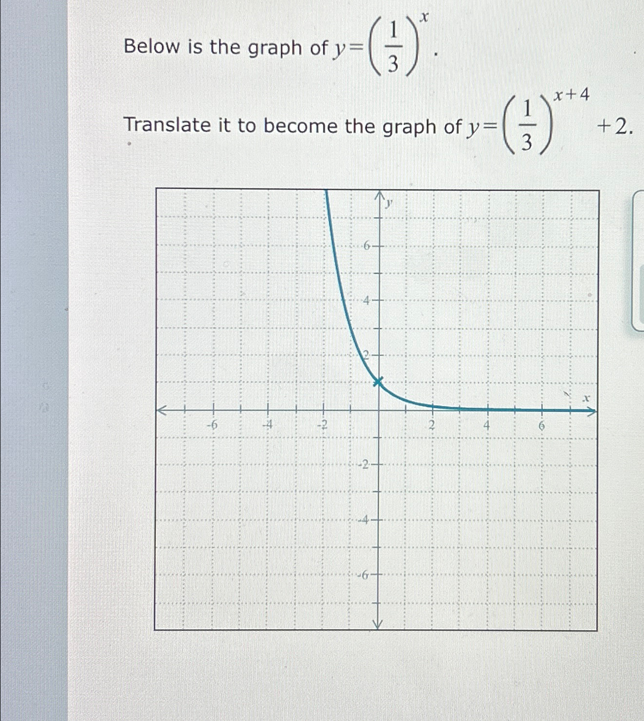 solved-below-is-the-graph-of-y-13-xtranslate-it-to-become-chegg