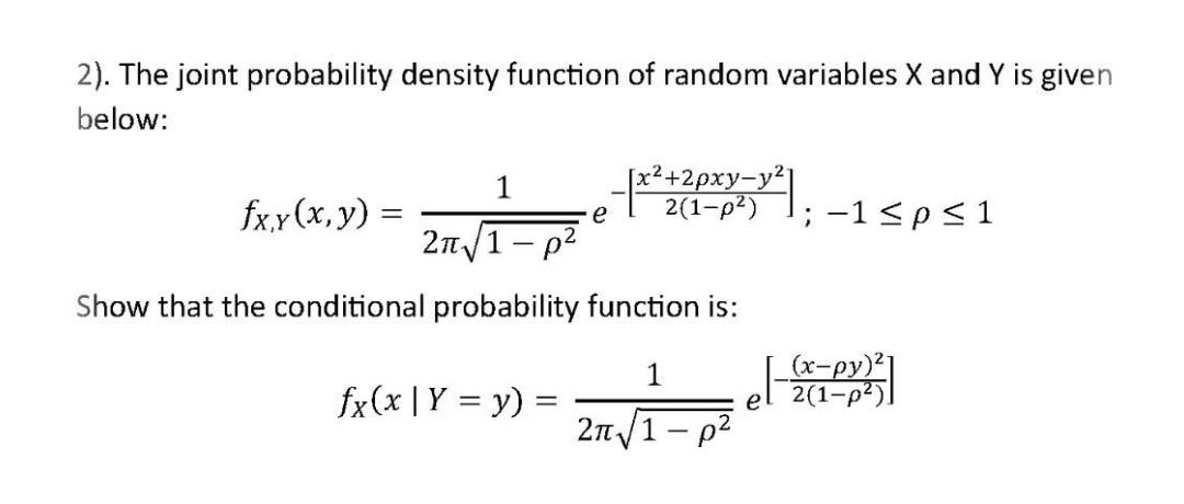 2). The joint probability density function of random | Chegg.com