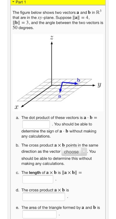 Solved Part 1 The Figure Below Shows Two Vectors A And B In | Chegg.com