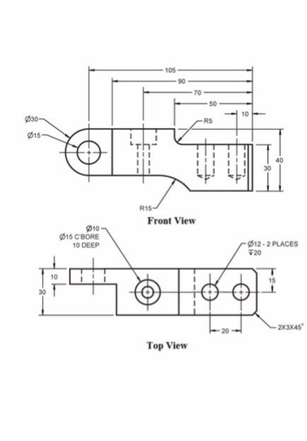 Solved Draw the left side view and the 3D model with | Chegg.com