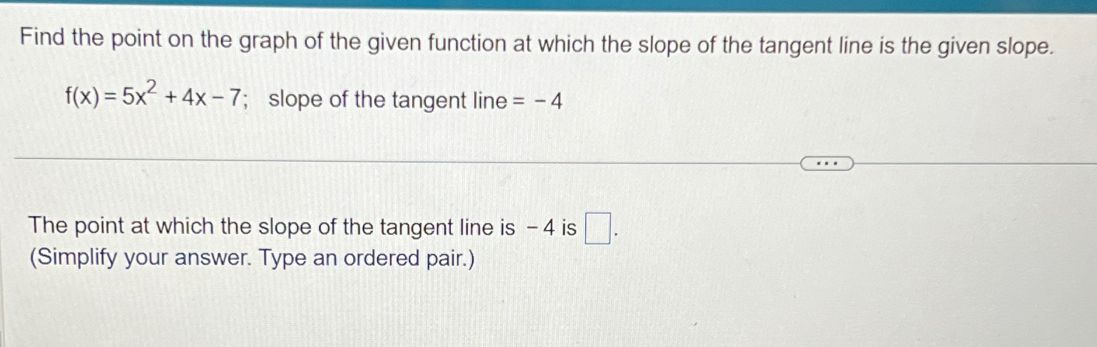 Solved Find the point on the graph of the given function at | Chegg.com