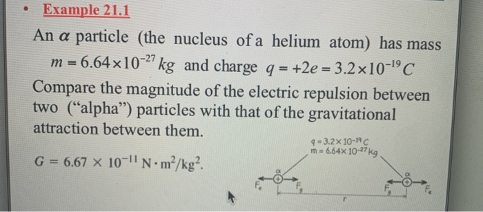 Solved Compare electric and gravitational forces • Example | Chegg.com