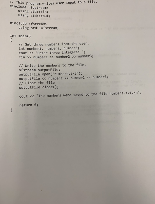 Solved What would the output of this program look like in | Chegg.com