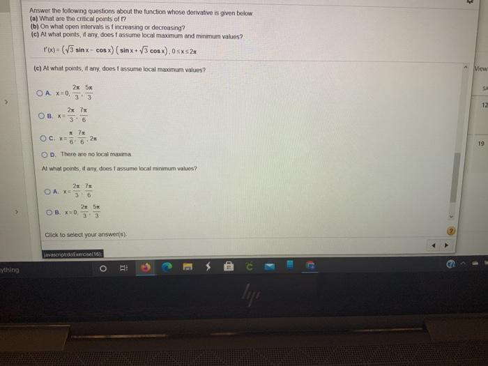 Solved Answer the following questions about the function | Chegg.com