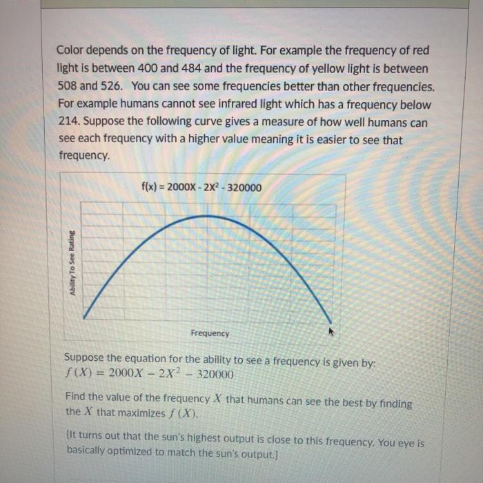light frequency of the colour red and green