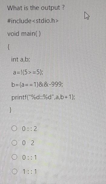 Solved What is the output ? #include void main() { int ab; | Chegg.com