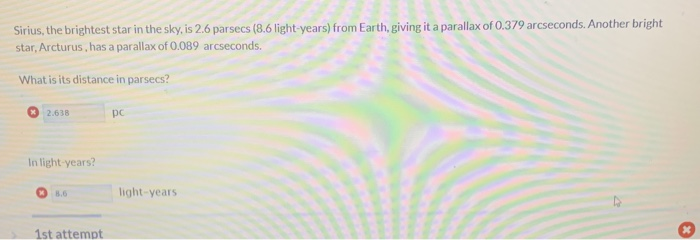 parallax angle arcseconds to light years