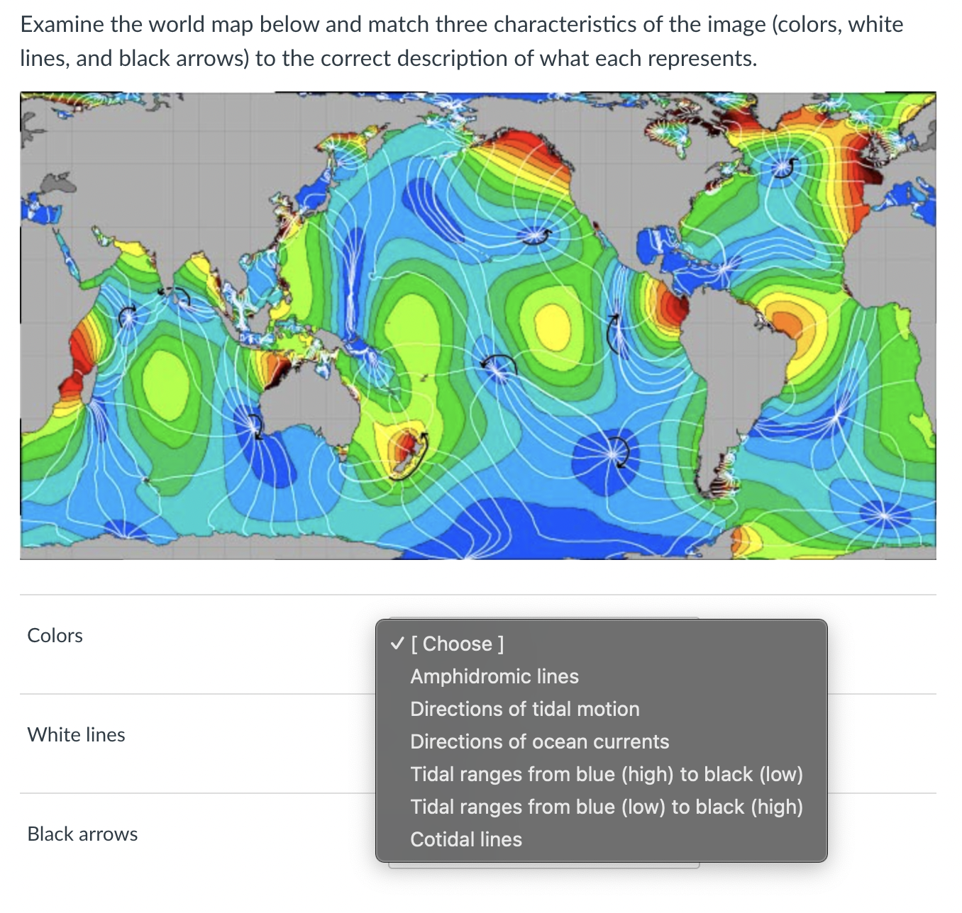 Solved Examine the world map below and match three | Chegg.com