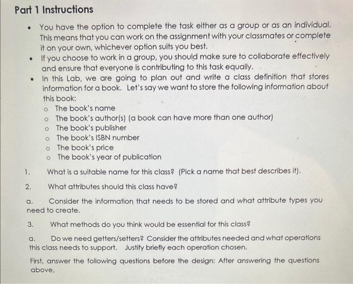 Solved - You have the option to complete the task either as | Chegg.com
