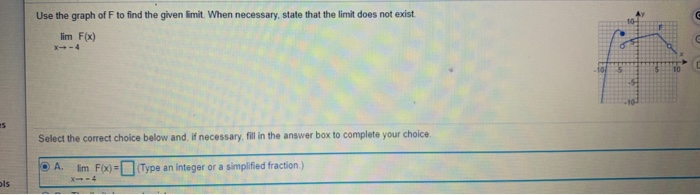 Solved Use the graph of F to find the given limit. When | Chegg.com