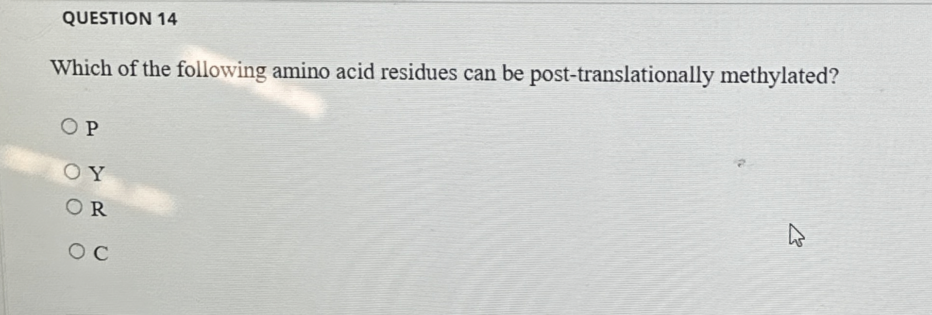 Solved QUESTION 14Which of the following amino acid residues | Chegg.com