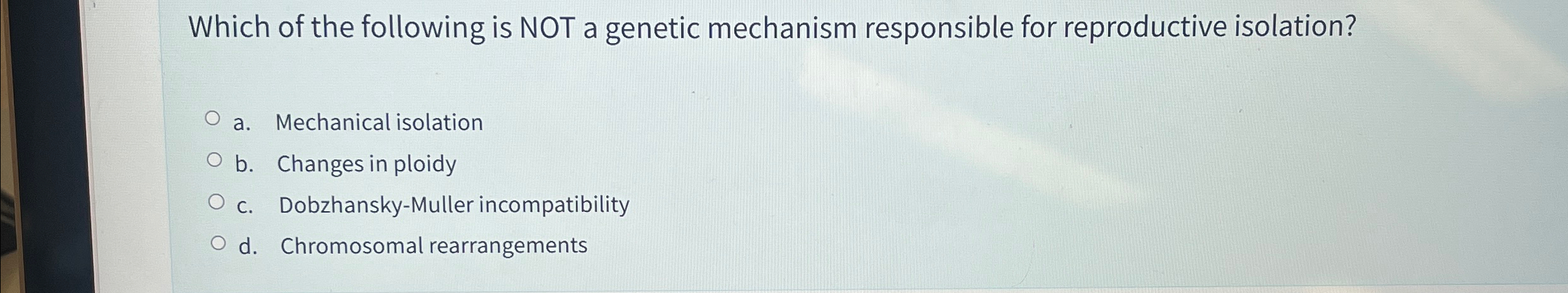Solved Which of the following is NOT a genetic mechanism | Chegg.com
