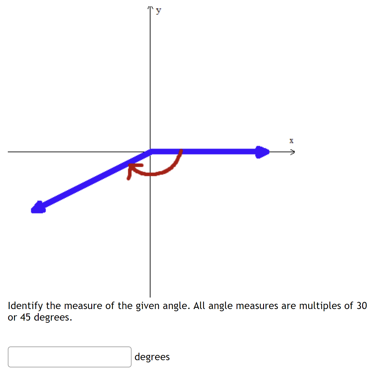 Solved Identify the measure of the given angle. All angle | Chegg.com