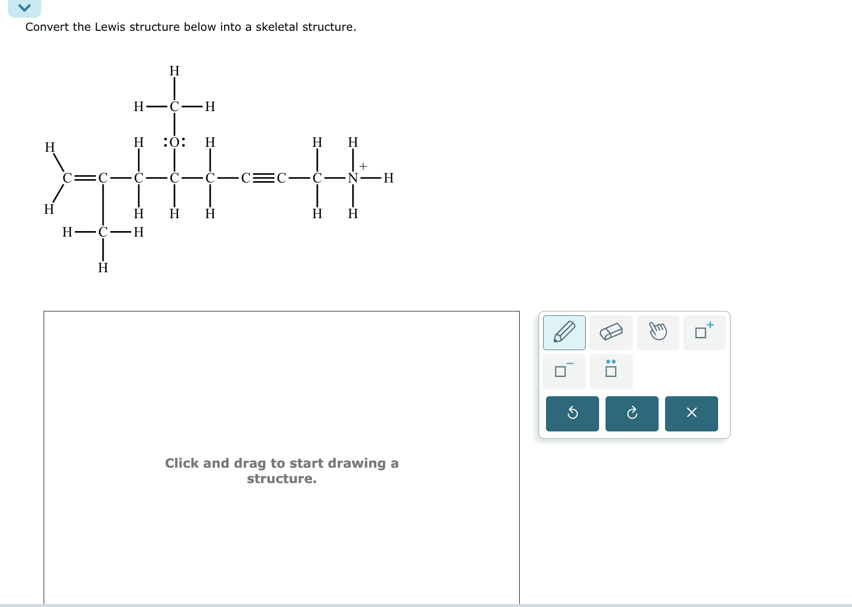 Solved Draw a Lewis structure for the molecule below, | Chegg.com