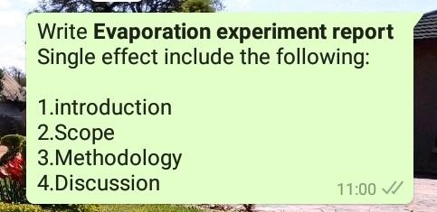 evaporating experiment report