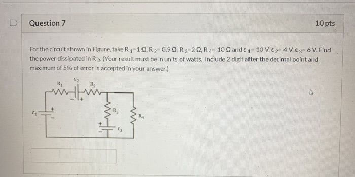 Solved Question 7 10 pts For the circuit shown in Figure, | Chegg.com