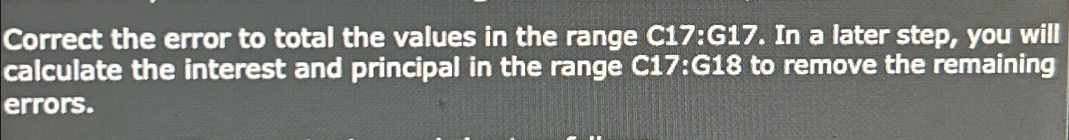 Solved Correct the error to total the values in the range | Chegg.com