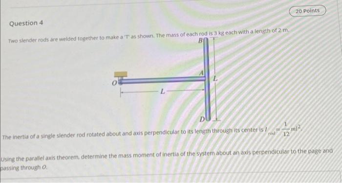 Solved Question 4 Two slender rods are welded together to | Chegg.com